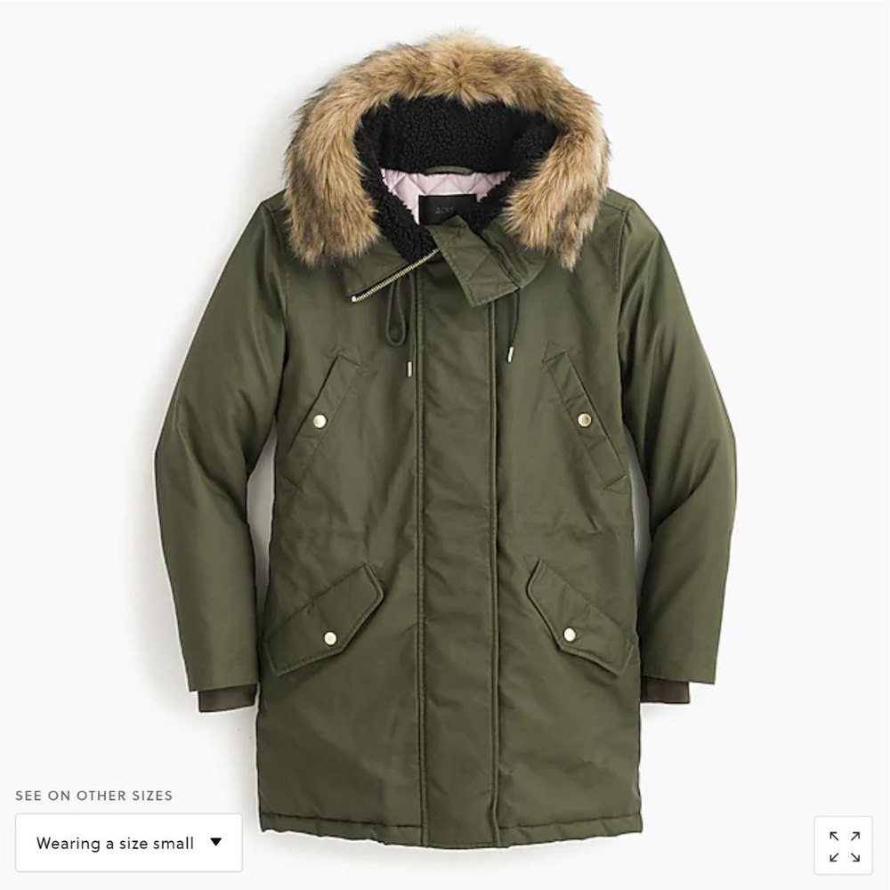 J Crew Green Parka